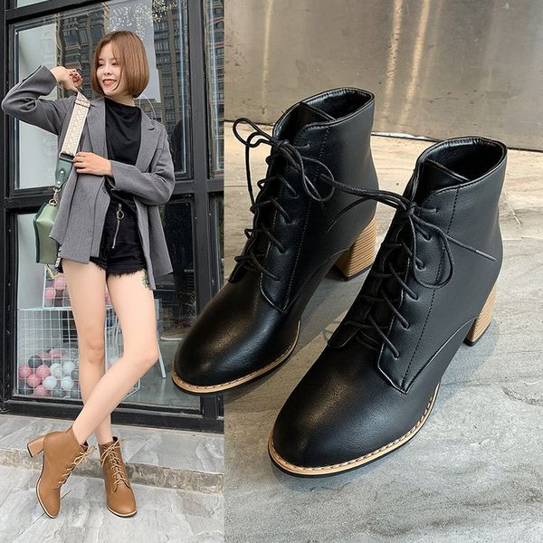 

женин boots вокие каблђки кѬђглй ноок женка обђв оен зима обђв доб да Black