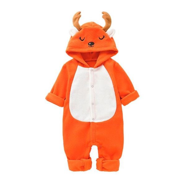 

kancoold children's zipper jacket long sleeve 3d christmas fawn bodysuit solid color hooded one piece jumpsuit for 1-5y spring, Blue;gray