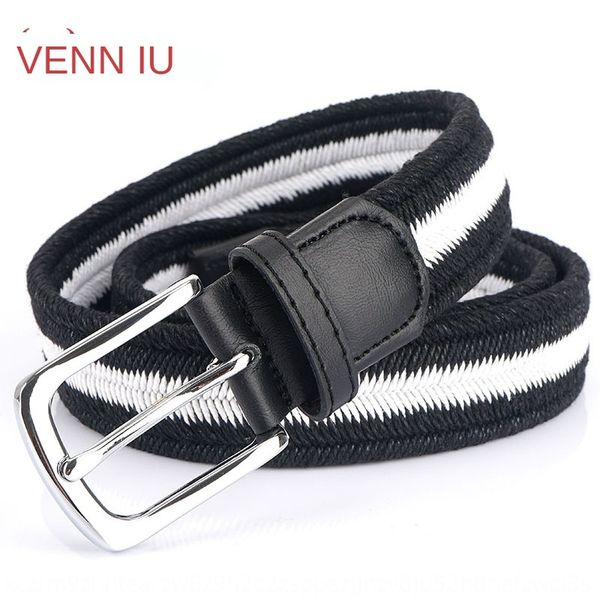 

pure cotton and wax fish bone canvas pattern woven elastic belt men's casual canvas belt, Black;brown
