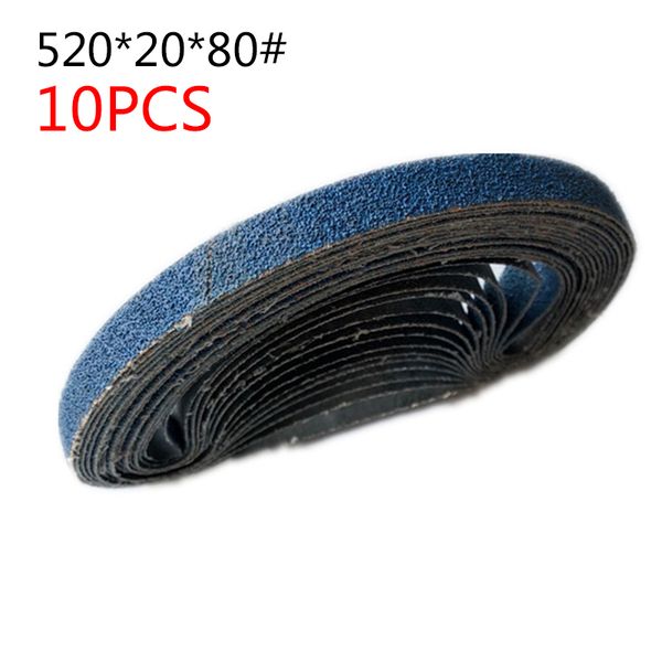 

10pcs alumina blue sanding belt band 520*20mm 40#/60#/80#/120# grit high quality