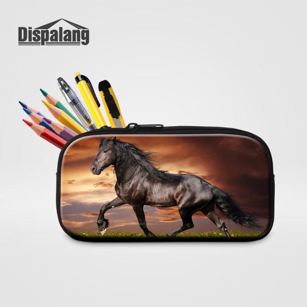 

dispalang children kawaii stationery pencil case boy small pen bags animal horse printing cosmetic bag women zipper makeup pouch