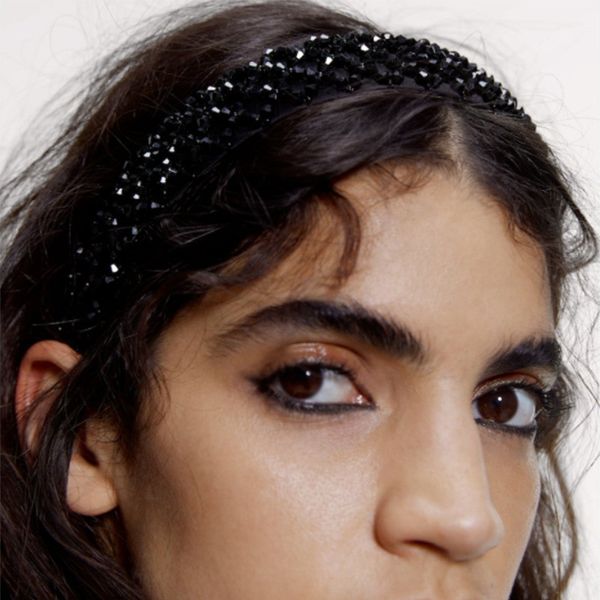 

панк черный бисер кристалл широкий ободки chic шелковый hairbands для женщин стиль vintage оголовье моды ободок платье партии