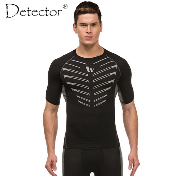 

detector sport man leopard camiseta fitness mens compression shirt crossfit t-shirt running tshirt homme cool gym clothing, Black;blue