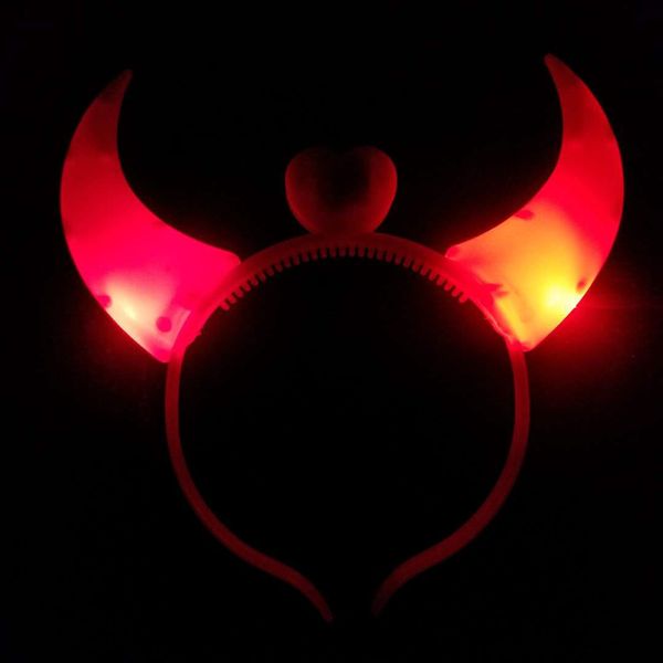 

2020 luminous horn flashing led headband halloween party bar cosplay props supplies mask