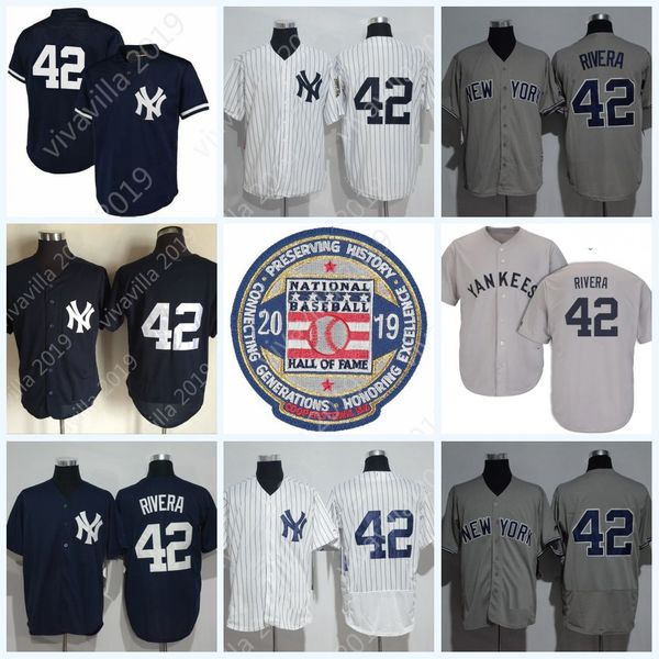 

42 Mariano Rivera 2019 Vintage Hall of Fame New York 99 Aaron Judge Mens Stitched Shirts Mesh BP M-XXXL Yankees Baseball Jerseys
