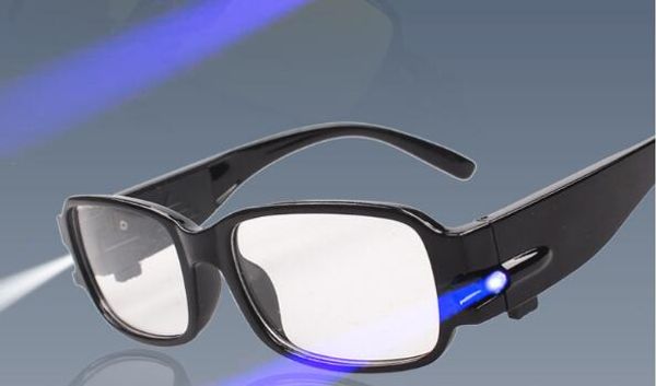 Mode LED Lesebrille Nacht Leser Auge Leuchten Brillen Spektakel Dioptrien Lupe Presbyopie Nachtsichtbrille Kostenloser Versand