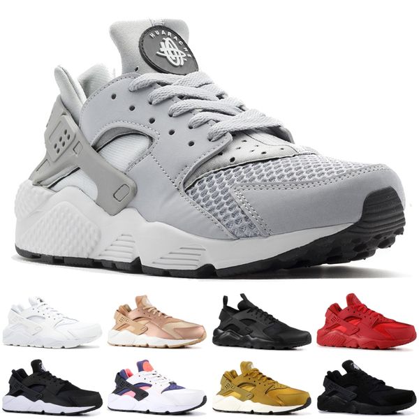 

2019 air huarache 1.0 4.0 men running shoes stripe red balck white rose gold women designer shoes sport sneakers 5.5-11