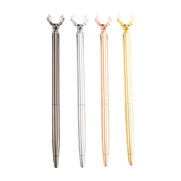 

deer ballpoint pens,lovely cute little animal pens for easter gift stationary school supplies 4pcs/3pcs, Blue;orange