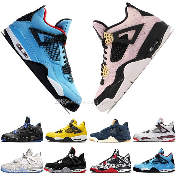 

Sale 2019 Newest Bred 4 4s What The Cactus Jack Laser Wings Mens Basketball Shoes Denim Blue Pale Citron Men Sports Designer Sneakers 5.5-13