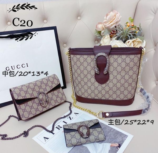 

3pcs set classic designer womens handbags ladies tote leather clutch shoulder bags female purse with wallet tote 005