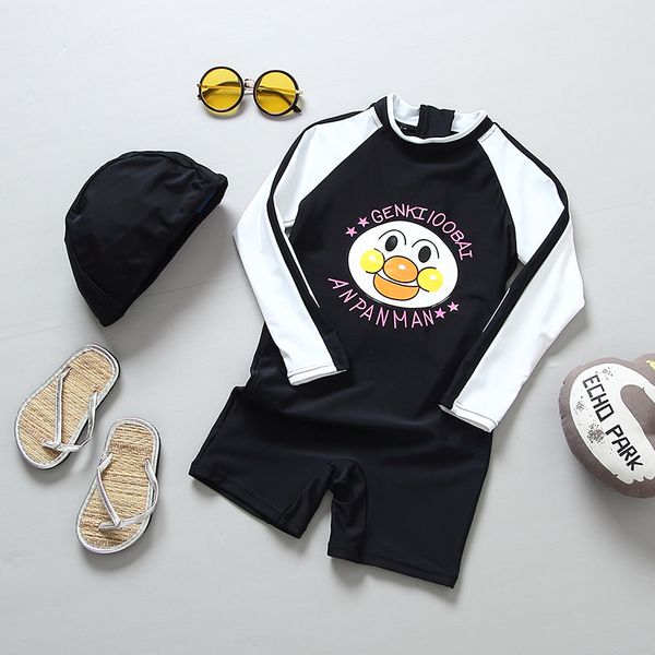

swimsuit girl uv protection long sleeve print children swimming suit girls swimwear child bathing clothes baby pool beach wear