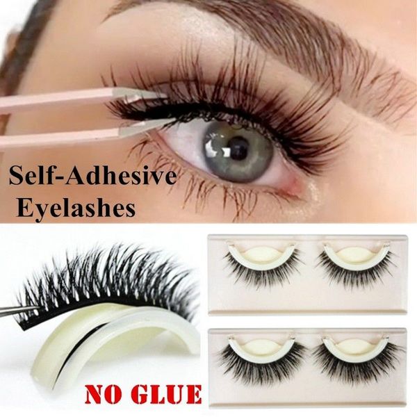 

oem custom private logo self-adhesive 3d mink false eyelashes extension reusable natural curly eyelashes self adhesive long eye lashes