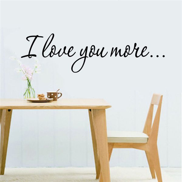 

I Love You More Wall Quote Sticker Decals Removable Mural Decor Vinyl Black