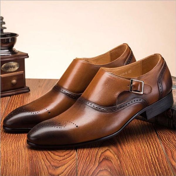 

shoe men business casual tide shoes 2019 new summer fashion men's shoes british korean version of barber shoes, Black