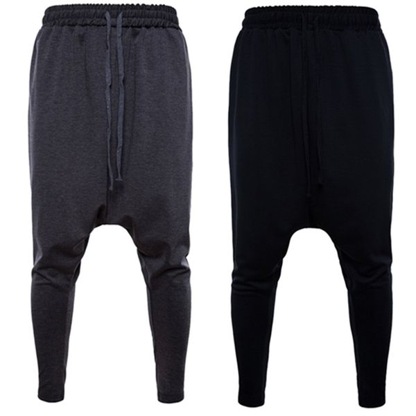 

autumn harem pants mens sweatpants elastic waist small leg sweatpants stylish casual four seasons universal great for modern youth size s-2x, Black