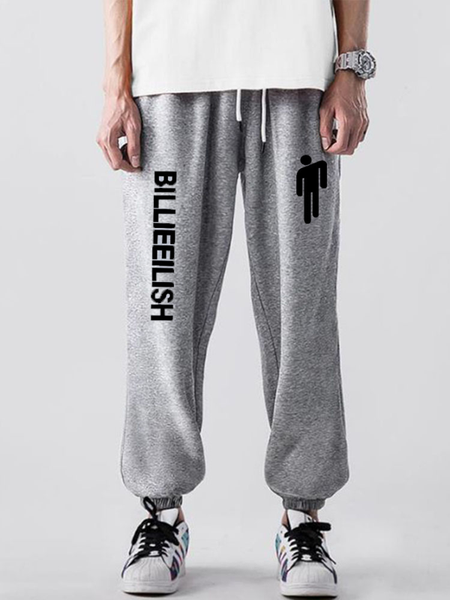 

men's casual pants billie eilish american singer casual pants fitness men's sportswear sportswear lower body tights, Black