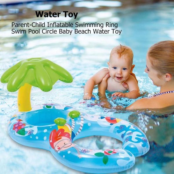 

baby inflatable pool float neck ring with subshade mother children swim circle inflatable safety swimming ring float seat