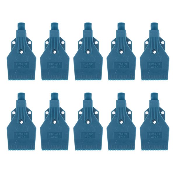 

10pcs 1/4 thread air spray nozzle, blow wind cooling drying machine accessories, 3 holes, blue