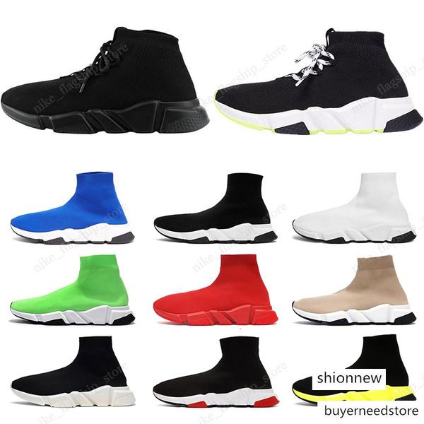 

дизайнер париж повседневная обувь носок зашнуровать черный белый speed trainer chaussures черный красный тройной черный бренд носки тренер с, Blue