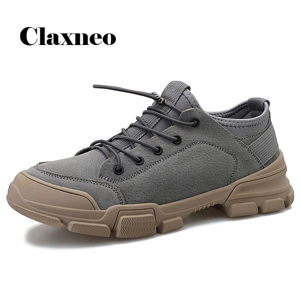 

claxneo man fashion shoes suede leather sneakers 2020 spring male casual shoe design clax men's walking footwear soft, Black