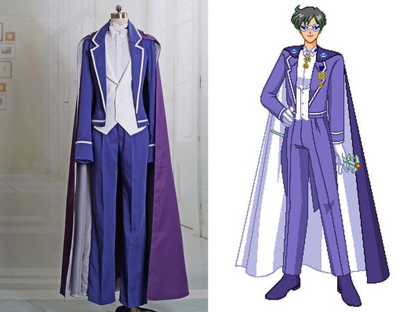 

sailor moon cosplay king endymion costume outfit, Black;red