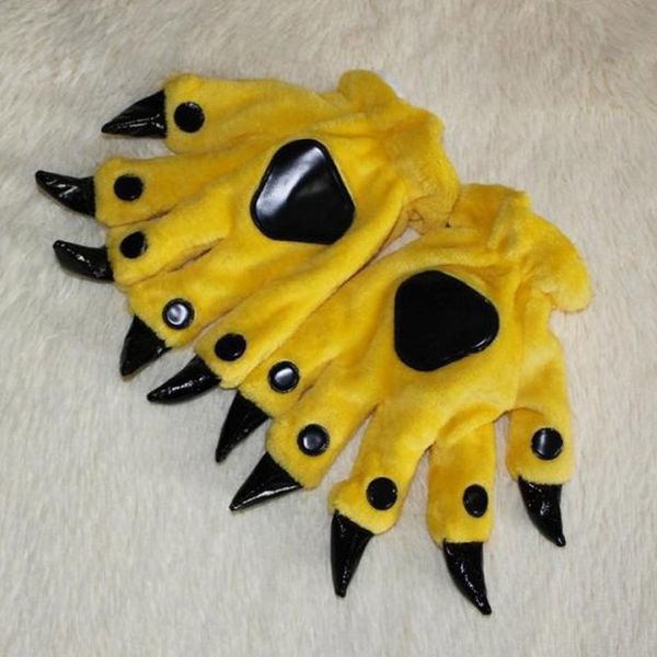 

2019 selling winter gloves animal paw gloves plush warm claws dinosaur bear cosplay halloween mittens for children #10, Blue;gray