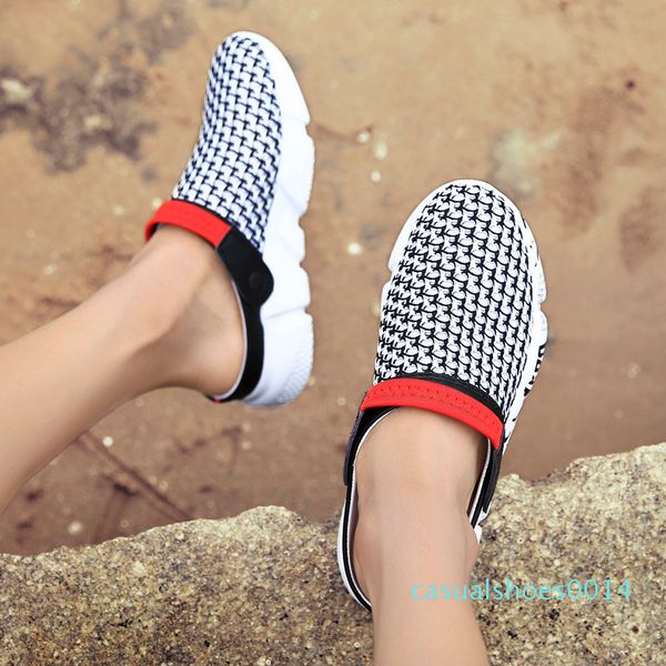 

celai size 39-46 summer mesh shoes men sandals beach slippers male sneaker man zuecos sandalias zapatos hombre c14, Black