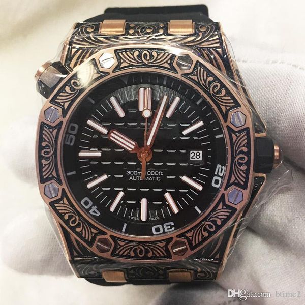 

2018 2019 luxury carving international first-line men's watch stainless steel dial mechanical watch sports watch sapphire face, Slivery;brown