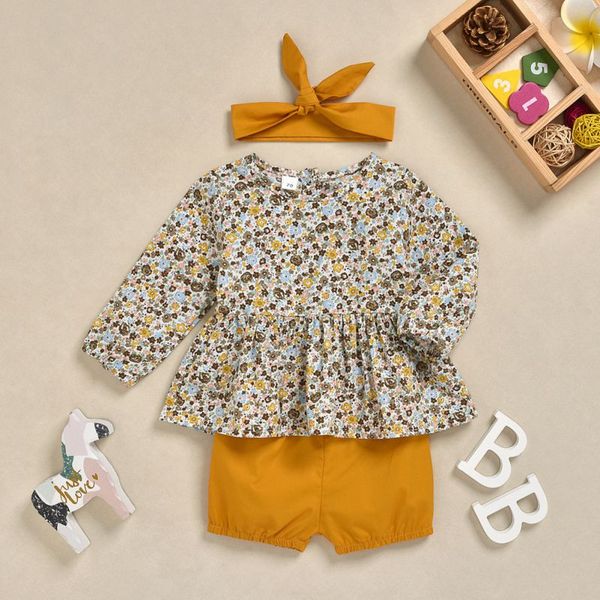 

наборы для младенцев baby girl одежда с длинным рукавом рубашки цветочных шортами стяжки эпикировка 0-2ой, White