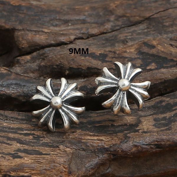 

new 925 sterling silver vintage american european luxury jewelry hand-made designer antique silver crosses stud earrings for women& men, Golden;silver