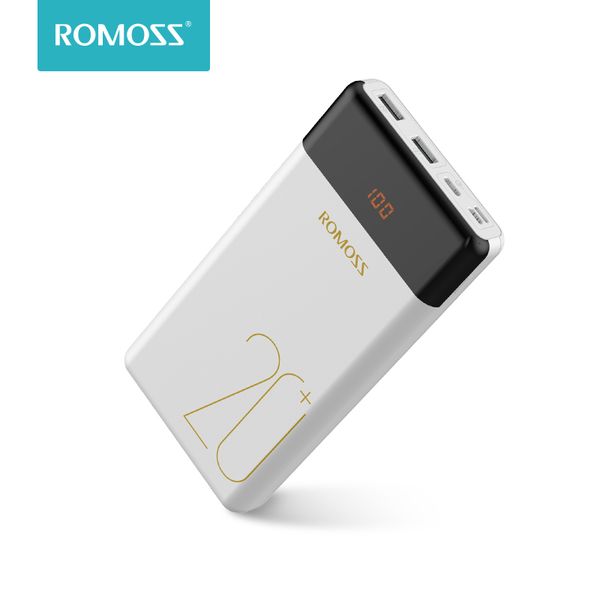 

20000mah romoss lt20 pro power bank portable external battery with qc two-way fast charging portable charger for phones tablet
