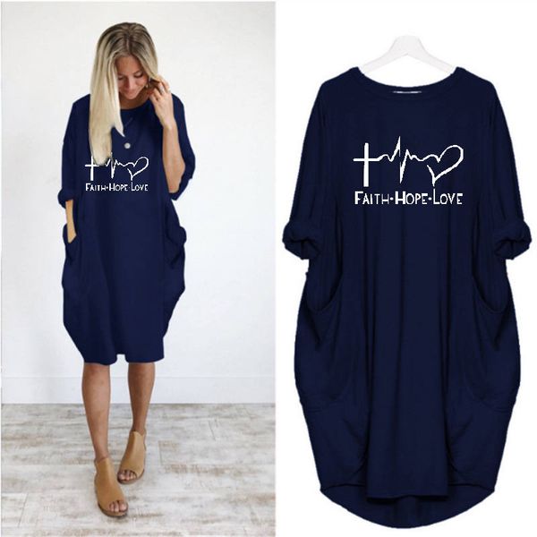 

womens desinger dresses pullover o neck winter long sleeve letters printed female dress casual loose womens clothing, Black;gray