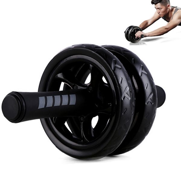 

ship from russia new no noise abdominal wheel double roller with mat for exercise fitness equipment supplies bb55