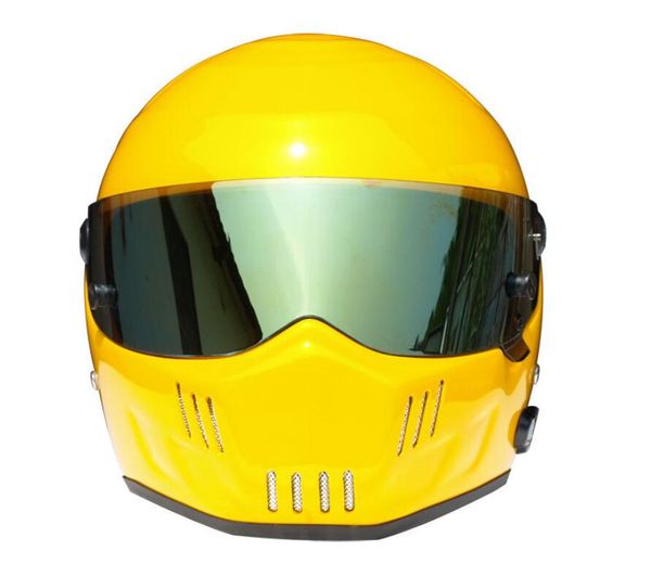

kart motorcycle full helmet autumn and winter warm kart racing glass fiberglass bluetooth helmet atv-6 dark yellow