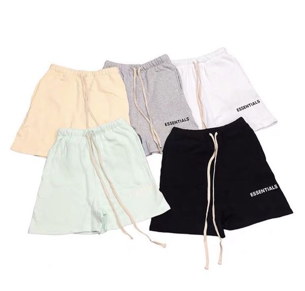 

tide brand designer men luxyfear of god fog essentials letter embroidered high street double line shorts casual pants five pants, White;black