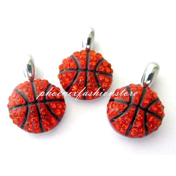 

sports ball charm crystal diy basketball charms pendants for jewelry making accessories handmade craft 15*15mm, Bronze;silver