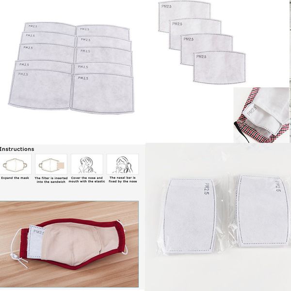 

5 Layer Protective PM2.5 Disposable Filter PM 2.5 Activated Carbon 5 Layers For Protective Face Masks PM2.5 face mask with filter mascherine