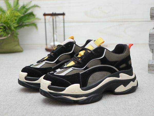 

paris triple s luxury sports casual shoes sneaker for designer old dad sneaker womens breathable mesh surface trainers 35-39, Black