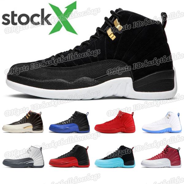 

men basketball shoes new 12 12s game royal flu game dark grey triple black white france blue mens athletic sports sneakers bsb