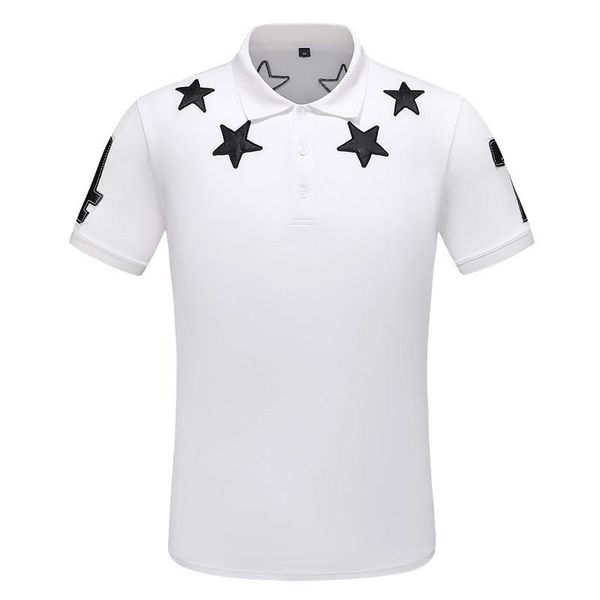 

designer polo t shirt luxury men brand polos arrival stripe color casual mens polo fashion men summer t shirt polos size -3xl, White