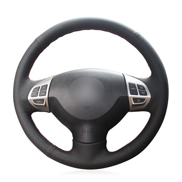 

for mitsubishi lancer ex hand-sewn steering wheel cover black artificial leather