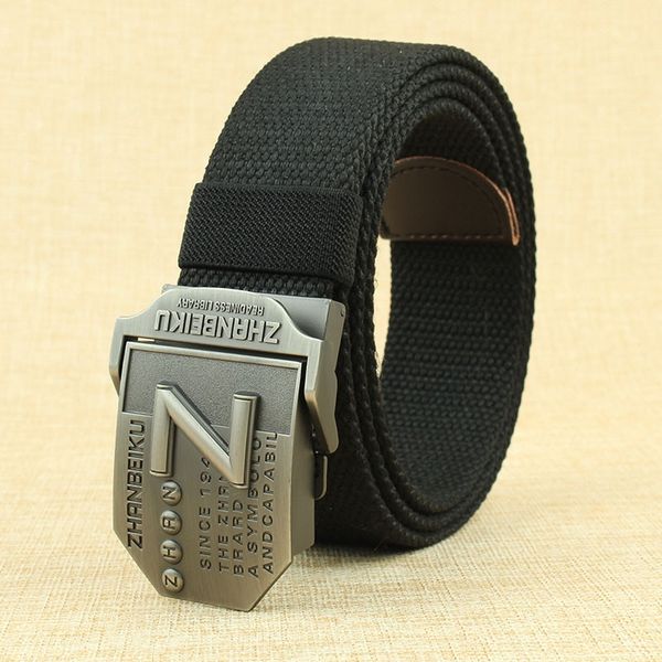 

tnn canvas trousers smooth buckle male youth cool women's canvas belt student woven black trousers belt, Black;brown