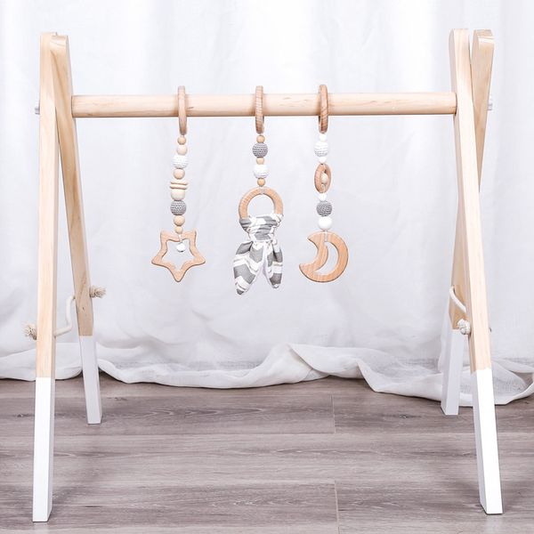 

1 компл. играть тренажерный зал кролик уха деревянные мобильные погремушки игрушки nordic украшения комнаты подарок младенческой фотографии