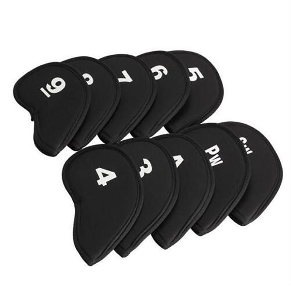 

10pcs/set training durable cue golf head cover gift club neoprene case number accessories putter protector outdoor sports