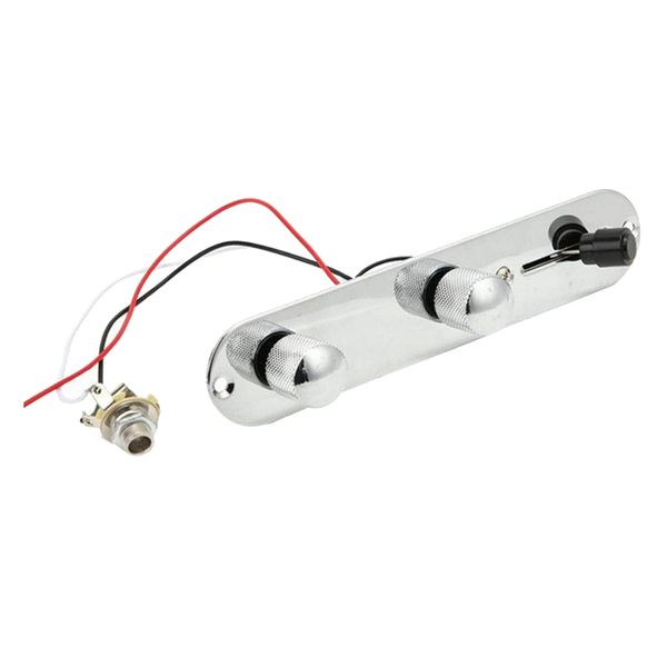 

upgraded prewired control plate 3 way chrome for electric guitar parts