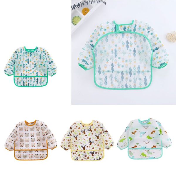 

waterproof feeding bibs with sleeves painting apron for infant toddler