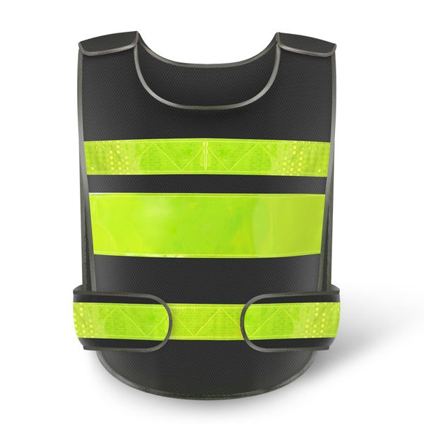 

black reflective safety clothing reflective vest workplace road working motorcycle cycling sports outdoor print logo #001