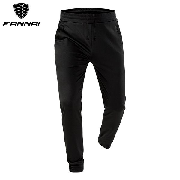 

fannai running pants men black athletic football soccer trainning drawstring polyester breathable jogger pants, Black;blue