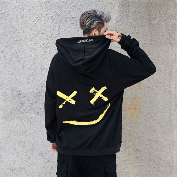 

men and women designer smale printed hoodie with hooded fashion casual hip hop sweatshirts for couples hoodies size s-2xl, Black