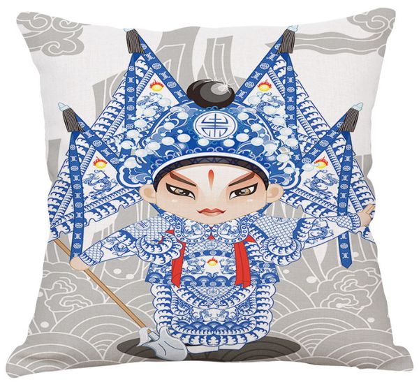 

vintage peking opera neck body pillowcase linen bed travel pillows cover couch seat cushion throw pillow home decoration gift